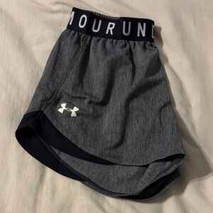 Under Armour Women's Black and Gray Athletic Shorts w/ Pockets